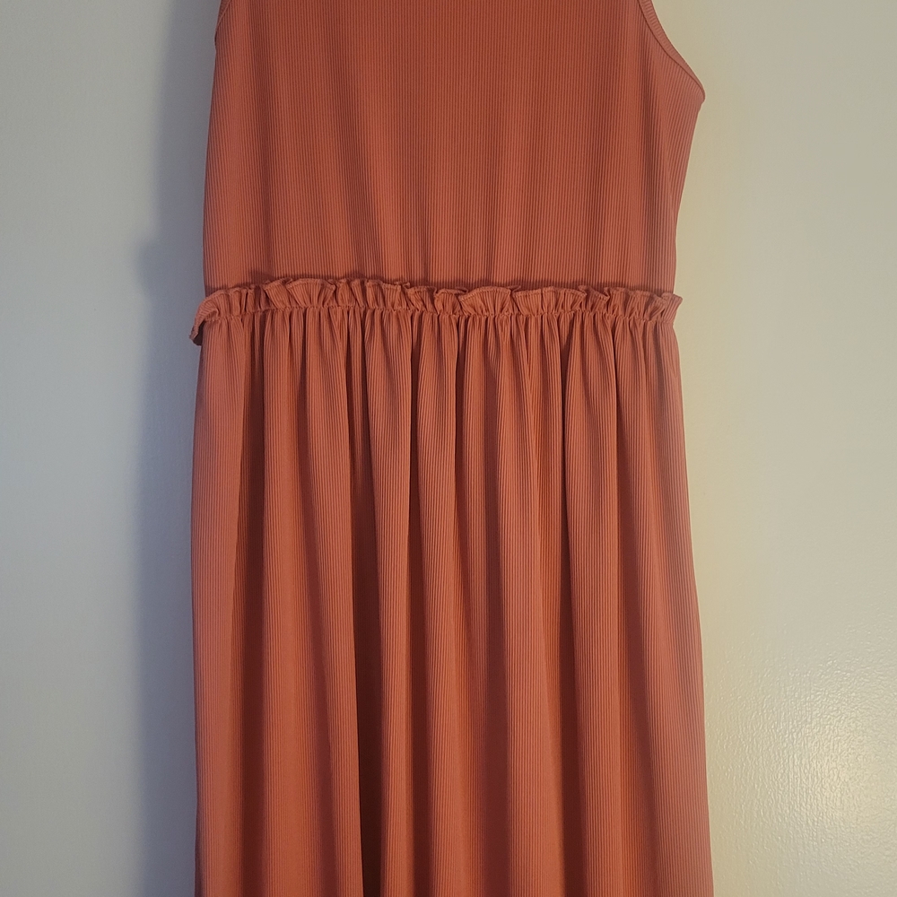 Elegant Coral Sleeveless Dress